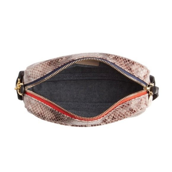 Clare V. Midi Sac Leather Crossbody Bag NWT Authentic in Grey Snake - Picture 4 of 6